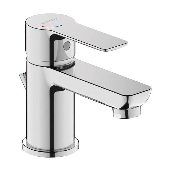 Duravit D - Code Single Lever Small FreshStart Basin Mixer w/ MinusFlow and Waste Lever - Chrome - DC1013001010 - TAP 'N' SHOWER