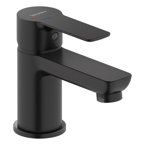 Duravit D - Code Single Lever Small FreshStart Basin Mixer w/ MinusFlow - Matt Black - DC1013002046 - TAP 'N' SHOWER