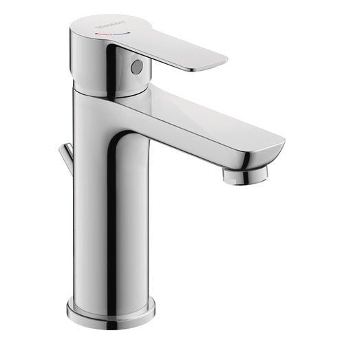 Duravit D - Code Single Lever Medium FreshStart Basin Mixer w/ MinusFlow and Waste Lever - Chrome - DC1023001010 - TAP 'N' SHOWER