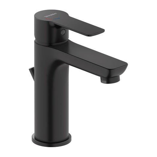 Duravit D - Code Single Lever Medium FreshStart Basin Mixer w/ MinusFlow and Waste Lever - Matt Black - DC1023001046 - TAP 'N' SHOWER