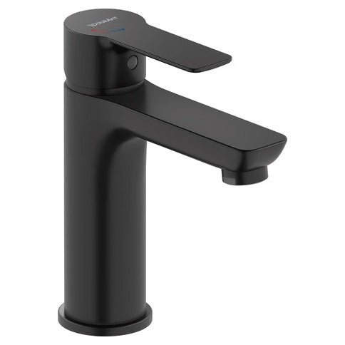 Duravit D - Code Single Lever Medium FreshStart Basin Mixer w/ MinusFlow - Matt Black - DC1023002046 - TAP 'N' SHOWER