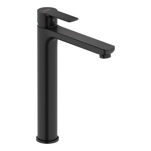 Duravit D - Code Single Lever Large FreshStart Basin Mixer w/ MinusFlow - Matt Black - DC1043002046 - TAP 'N' SHOWER