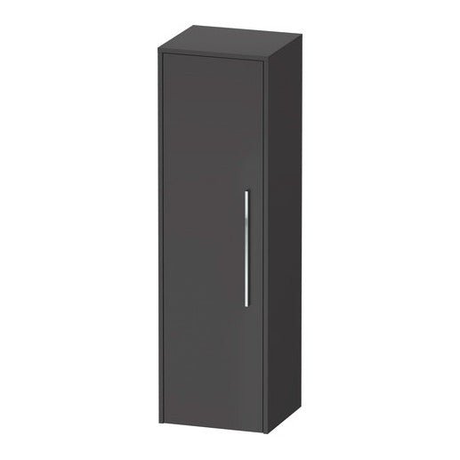 Duravit D - Code 1 Door Left Opening Semi - Tall Cabinet 1320 x 400mm - Matt Graphite - DC1338L10490000 - TAP 'N' SHOWER