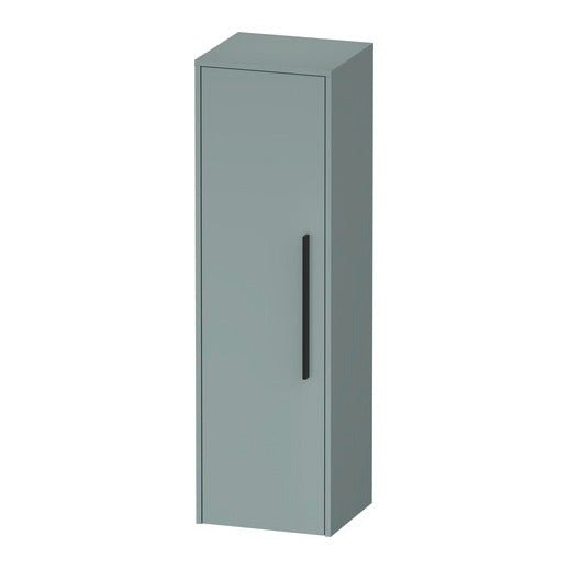 Duravit D - Code 1320 x 400mm 1 Door Left Opening Semi - Tall Cabinet w/ Black Handles - Fjord Green - DC1338LBDHG0000 - TAP 'N' SHOWER