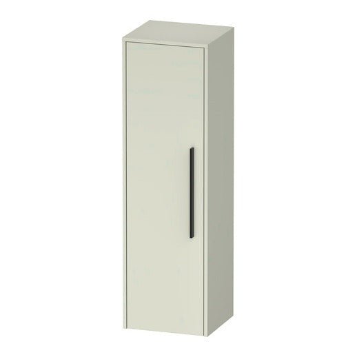 Duravit D - Code 1320 x 400mm 1 Door Left Opening Semi - Tall Cabinet w/ Black Handles - Pale Green - DC1338LBDHH0000 - TAP 'N' SHOWER