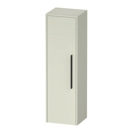 Duravit D - Code 1320 x 400mm 1 Door Left Opening Semi - Tall Cabinet w/ Black Handles - Pale Green - DC1338LBDHH0000 - TAP 'N' SHOWER
