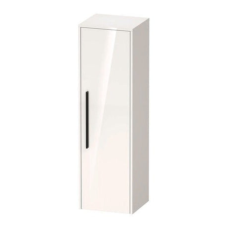 Duravit D - Code 1 Door Right Opening Semi - Tall Cabinet w/ Black Handles 1320 x 400mm - Gloss White - DC1338RBD220000 - TAP 'N' SHOWER