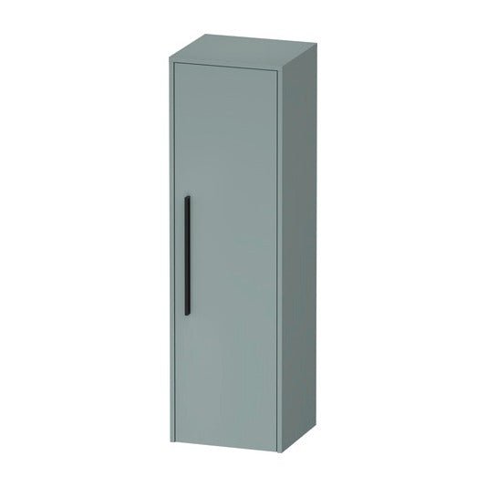 Duravit D - Code 1 Door Right Opening Semi - Tall Cabinet w/ Black Handles 1320 x 400mm - Fjord Green - DC1338RBDHG0000 - TAP 'N' SHOWER