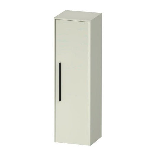 Duravit D - Code 1 Door Right Opening Semi - Tall Cabinet w/ Black Handles 1320 x 400mm - Pale Green - DC1338RBDHH0000 - TAP 'N' SHOWER
