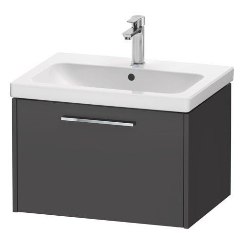 Duravit D - Code 1 Drawer Wall Hung Vanity Unit 634mm x 460mm - Matt Graphite - DC4666010490000 - TAP 'N' SHOWER
