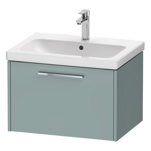 Duravit D - Code 1 Drawer Wall Hung Vanity Unit 634mm x 460mm - Fjord Green - DC4666010HG0000 - TAP 'N' SHOWER