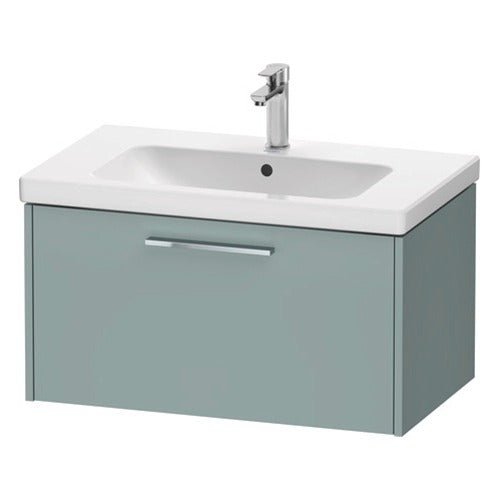 Duravit D - Code 1 Drawer Wall Hung Vanity Unit 784mm x 460mm - Fjord Green - DC4667010HG0000 - TAP 'N' SHOWER