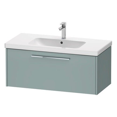 Duravit D - Code 1 Drawer Wall Hung Vanity Unit 984mm x 460mm - Fjord Green - DC4668010HG0000 - TAP 'N' SHOWER