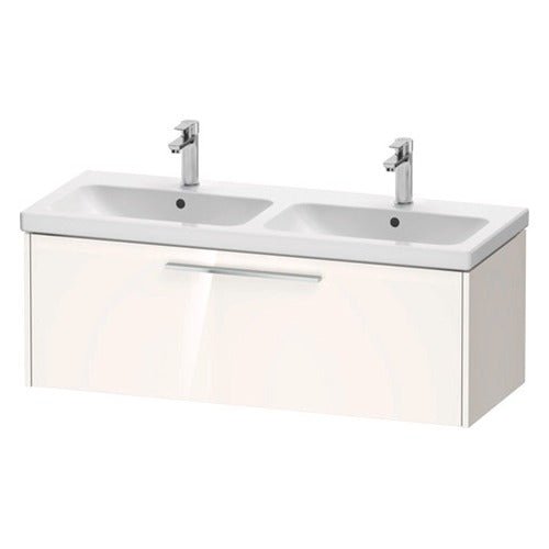 Duravit D - Code 1 Drawer Wall Hung Vanity Unit 1184mm x 460mm - Gloss White - DC4669010220000 - TAP 'N' SHOWER