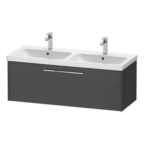 Duravit D - Code 1 Drawer Wall Hung Vanity Unit 1184mm x 460mm - Matt Graphite - DC4669010490000 - TAP 'N' SHOWER