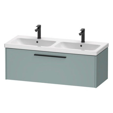 Duravit D - Code 1184mm x 460mm 1 Drawer Wall Hung Vanity Unit with Black Handle - Fjord Green - DC46690BDHG0000 - TAP 'N' SHOWER
