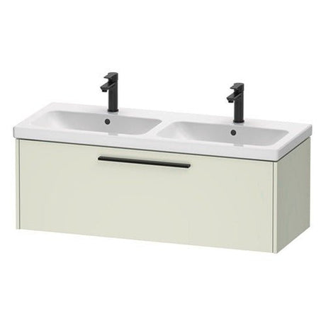 Duravit D - Code 1184mm x 460mm 1 Drawer Wall Hung Vanity Unit with Black Handle - Pale Green - DC46690BDHH0000 - TAP 'N' SHOWER