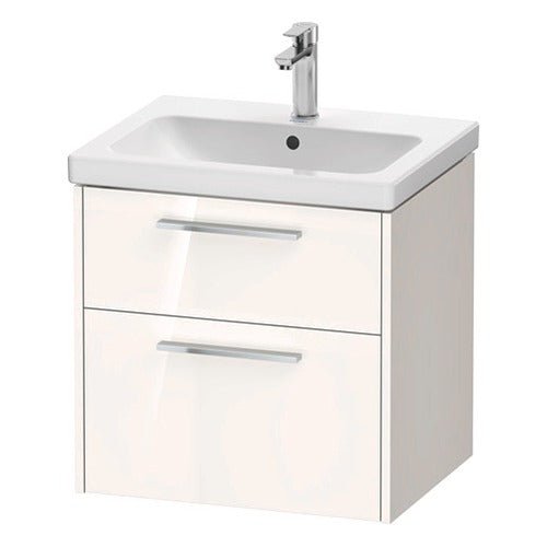 Duravit D - Code 2 Drawer Wall Hung Vanity Unit 584mm x 460mm - Gloss White - DC4670010220000 - TAP 'N' SHOWER