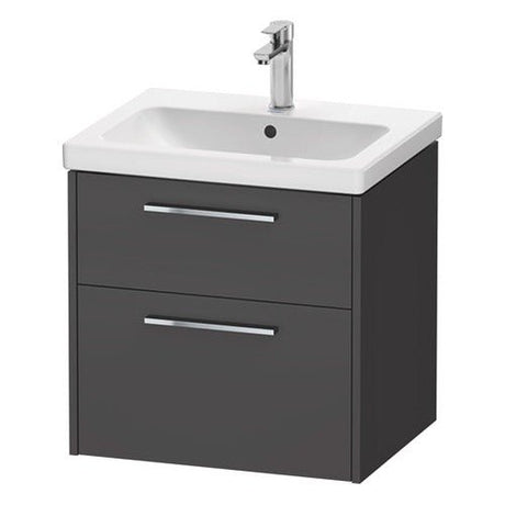 Duravit D - Code 2 Drawer Wall Hung Vanity Unit 584mm x 460mm - Matt Graphite - DC4670010490000 - TAP 'N' SHOWER