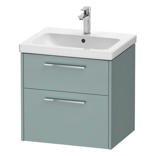 Duravit D - Code 2 Drawer Wall Hung Vanity Unit 584mm x 460mm - Fjord Green - DC4670010HG0000 - TAP 'N' SHOWER