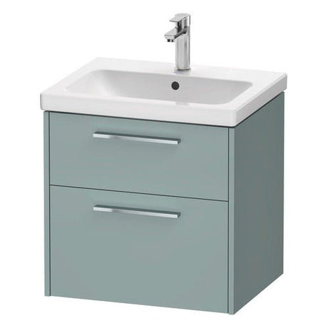 Duravit D - Code 2 Drawer Wall Hung Vanity Unit 584mm x 460mm - Fjord Green - DC4670010HG0000 - TAP 'N' SHOWER