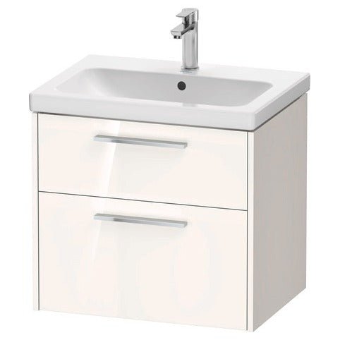 Duravit D - Code 2 Drawer Wall Hung Vanity Unit 634mm x 460mm - Gloss White - DC4671010220000 - TAP 'N' SHOWER