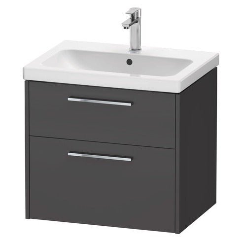 Duravit D - Code 2 Drawer Wall Hung Vanity Unit 634mm x 460mm - Matt Graphite - DC4671010490000 - TAP 'N' SHOWER