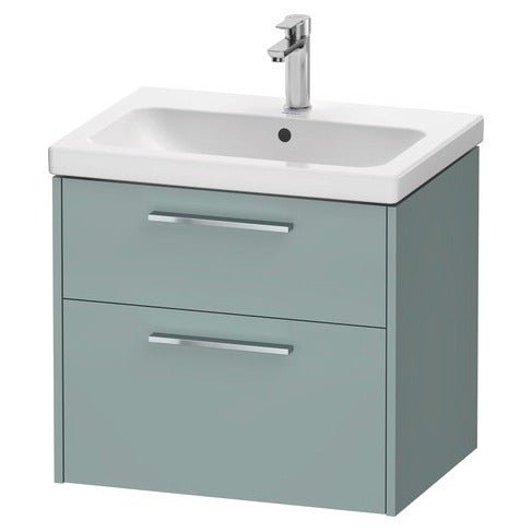 Duravit D - Code 2 Drawer Wall Hung Vanity Unit 634mm x 460mm - Fjord Green - DC4671010HG0000 - TAP 'N' SHOWER