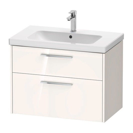 Duravit D - Code 2 Drawer Wall Hung Vanity Unit 784mm x 460mm - Gloss White - DC4672010220000 - TAP 'N' SHOWER