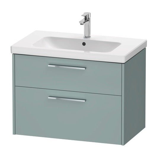 Duravit D - Code 2 Drawer Wall Hung Vanity Unit 784mm x 460mm - Fjord Green - DC4672010HG0000 - TAP 'N' SHOWER