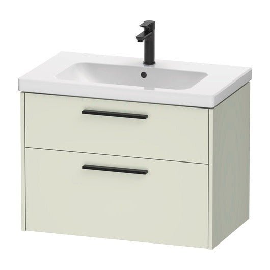 Duravit D - Code 784mm x 460mm 2 Drawer Wall Hung Vanity Unit with Black Handle - Pale Green - DC46720BDHH0000 - TAP 'N' SHOWER