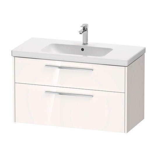 Duravit D - Code 2 Drawer Wall Hung Vanity Unit 984mm x 460mm - Gloss White - DC4673010220000 - TAP 'N' SHOWER