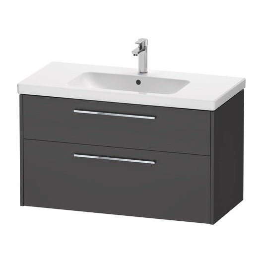Duravit D - Code 2 Drawer Wall Hung Vanity Unit 984mm x 460mm - Matt Graphite - DC4673010490000 - TAP 'N' SHOWER