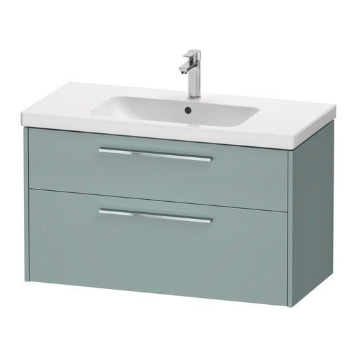 Duravit D - Code 2 Drawer Wall Hung Vanity Unit 984mm x 460mm - Fjord Green - DC4673010HG0000 - TAP 'N' SHOWER