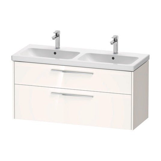 Duravit D - Code 2 Drawer Wall Hung Vanity Unit 1184mm x 460mm - Gloss White - DC4674010220000 - TAP 'N' SHOWER