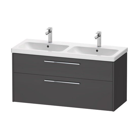 Duravit D - Code 2 Drawer Wall Hung Vanity Unit 1184mm x 460mm - Matt Graphite - DC4674010490000 - TAP 'N' SHOWER