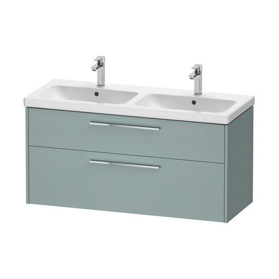 Duravit D - Code 2 Drawer Wall Hung Vanity Unit 1184mm x 460mm - Fjord Green - DC4674010HG0000 - TAP 'N' SHOWER