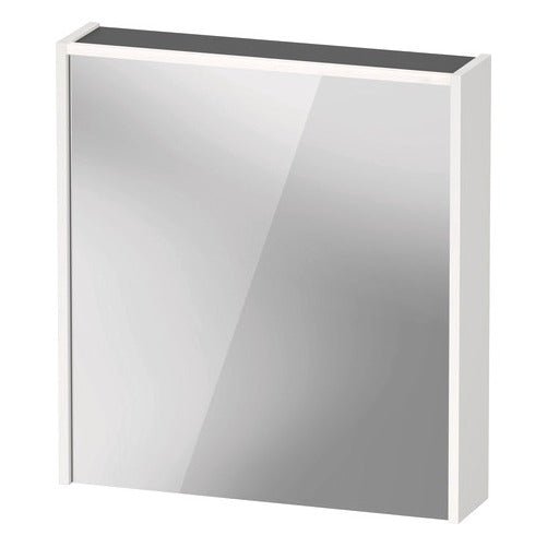 Duravit D - Code Illuminated Left Opening Mirror Cabinet 650mm x 700mm - Matt White - DC7105L18183000 - TAP 'N' SHOWER