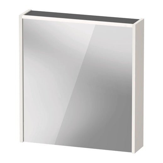 Duravit D - Code Illuminated Left Opening Mirror Cabinet 650mm x 700mm - Gloss White - DC7105L22223000 - TAP 'N' SHOWER