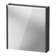 Duravit D - Code Illuminated Left Opening Mirror Cabinet 650mm x 700mm - Matt Graphite - DC7105L49493000 - TAP 'N' SHOWER