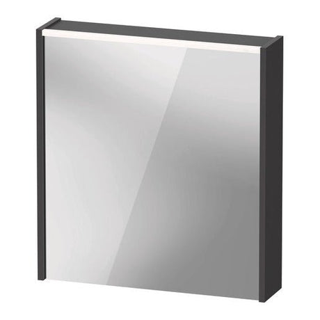 Duravit D - Code Illuminated Left Opening Mirror Cabinet 650mm x 700mm - Matt Graphite - DC7105L49493000 - TAP 'N' SHOWER