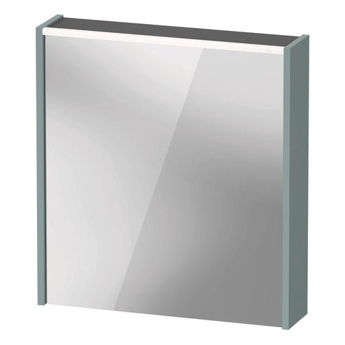 Duravit D - Code Illuminated Left Opening Mirror Cabinet 650mm x 700mm - Fjord Green - DC7105LHGHG3000 - TAP 'N' SHOWER