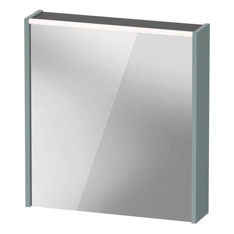 Duravit D - Code Illuminated Left Opening Mirror Cabinet 650mm x 700mm - Fjord Green - DC7105LHGHG3000 - TAP 'N' SHOWER