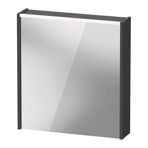 Duravit D - Code Illuminated Right Opening Mirror Cabinet 650mm x 700mm - Matt Graphite - DC7105R49493000 - TAP 'N' SHOWER