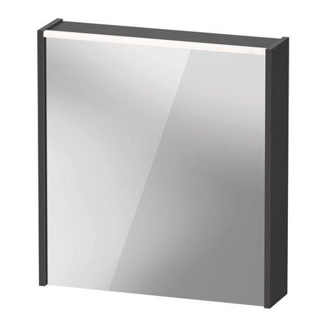Duravit D - Code Illuminated Right Opening Mirror Cabinet 650mm x 700mm - Matt Graphite - DC7105R49493000 - TAP 'N' SHOWER