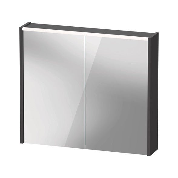 Duravit D - Code Illuminated 2 Door Mirror Cabinet 800mm x 700mm - Matt Graphite - DC7106049493000 - TAP 'N' SHOWER