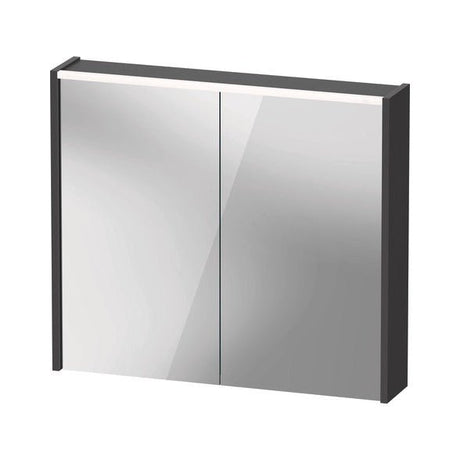 Duravit D - Code Illuminated 2 Door Mirror Cabinet 800mm x 700mm - Matt Graphite - DC7106049493000 - TAP 'N' SHOWER