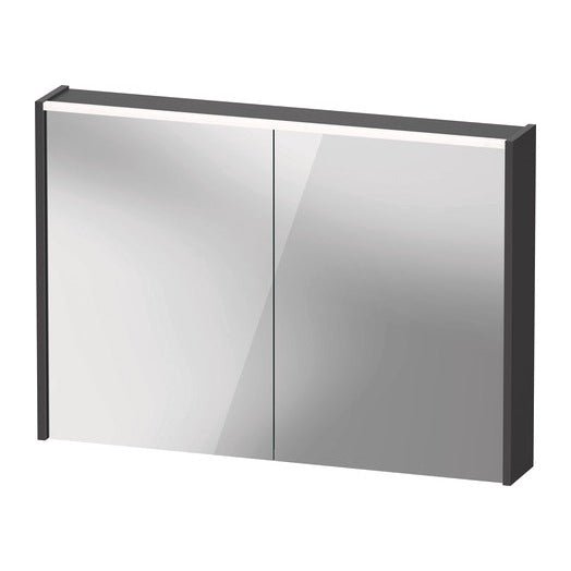 Duravit D - Code Illuminated 2 Door Mirror Cabinet 1000mm x 700mm - Matt Graphite - DC7107049493000 - TAP 'N' SHOWER