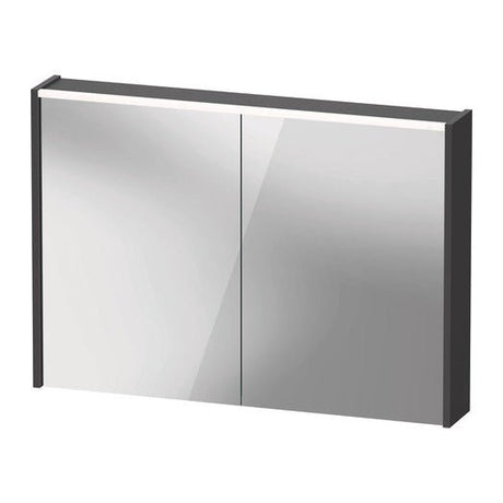 Duravit D - Code Illuminated 2 Door Mirror Cabinet 1000mm x 700mm - Matt Graphite - DC7107049493000 - TAP 'N' SHOWER