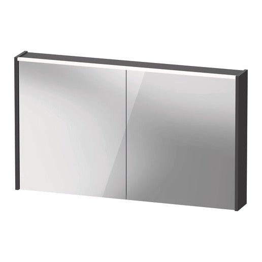 Duravit D - Code Illuminated 2 Door Mirror Cabinet 1200mm x 700mm - Matt Graphite - DC7108049493000 - TAP 'N' SHOWER